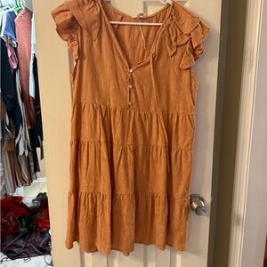 Umgee Terracotta Textured Dress